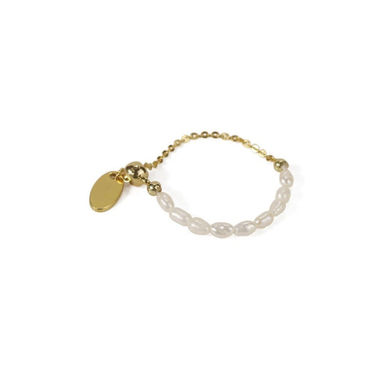 Pearl Ring Stretch Adjustable Soft Chain