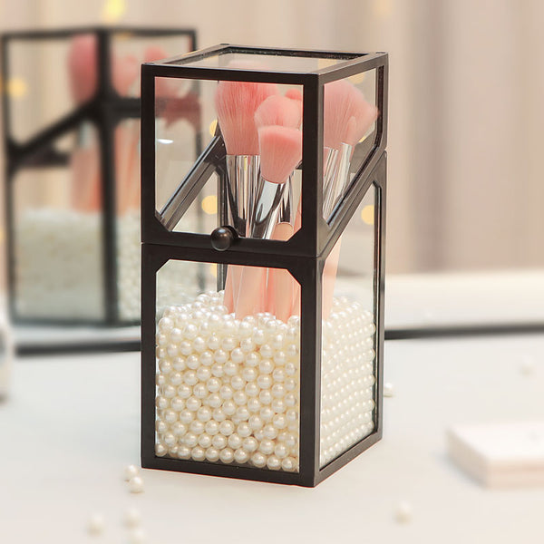 Glass Makeup Brush Storage Box