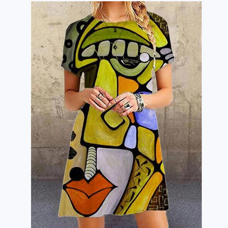 Art Print Loose Dress