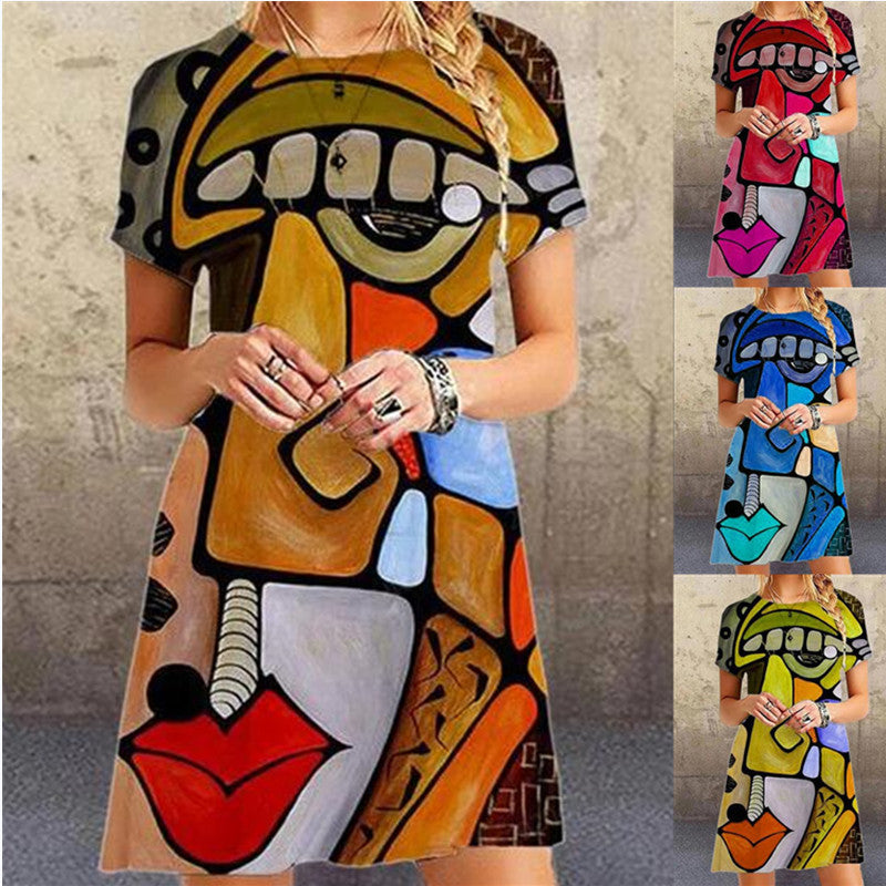 Art Print Loose Dress