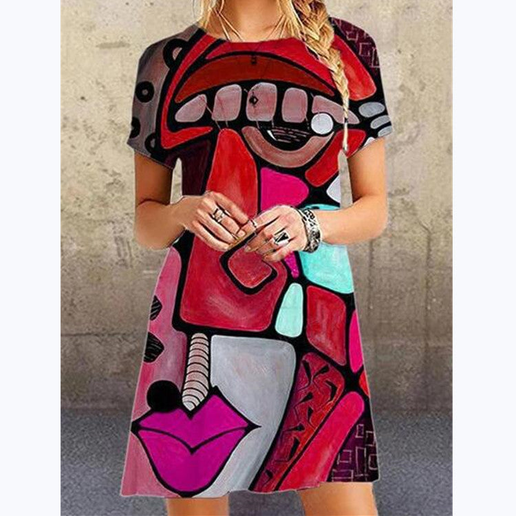 Art Print Loose Dress