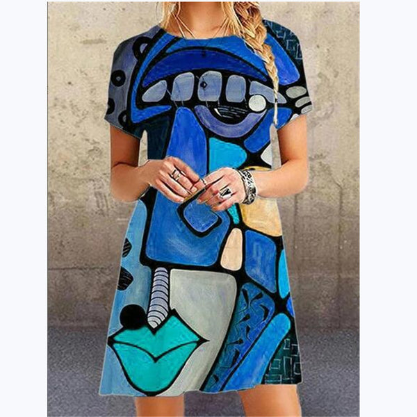 Art Print Loose Dress