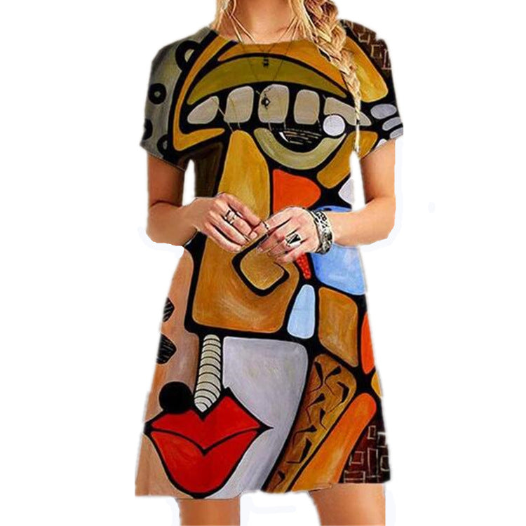 Art Print Loose Dress