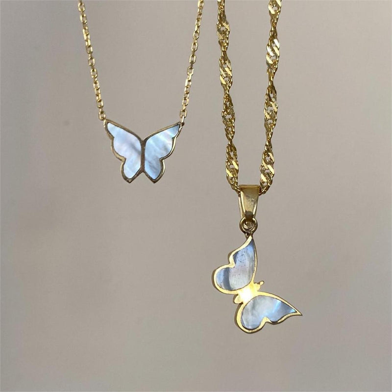 Butterfly Water Wave chain Necklace