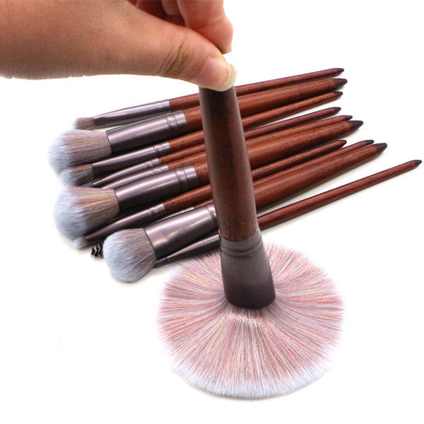 Wood Makeup Brush Set