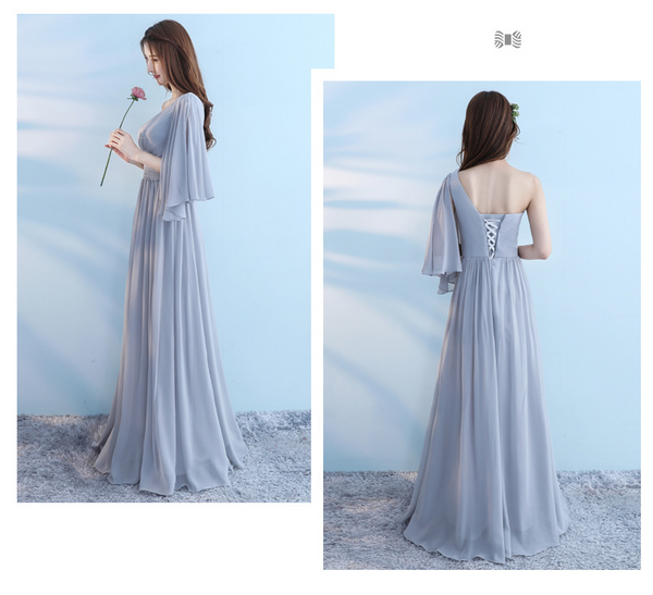 Blue 4 styles Bridesmaid Dress