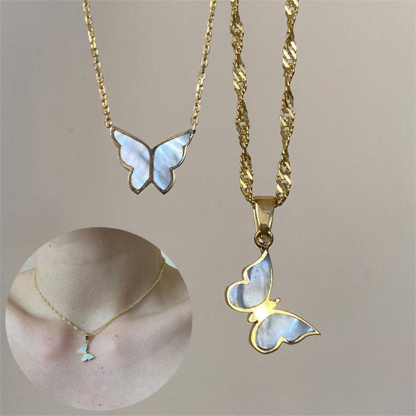 Butterfly Water Wave chain Necklace