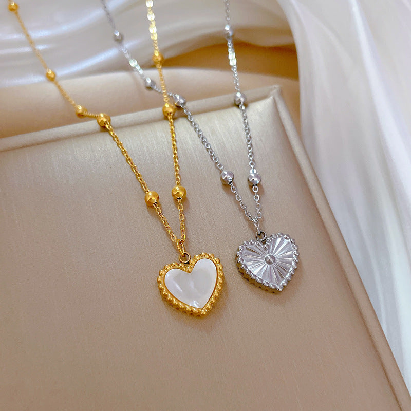 Heart-shape Love Minimalist Stove Gold Necklace