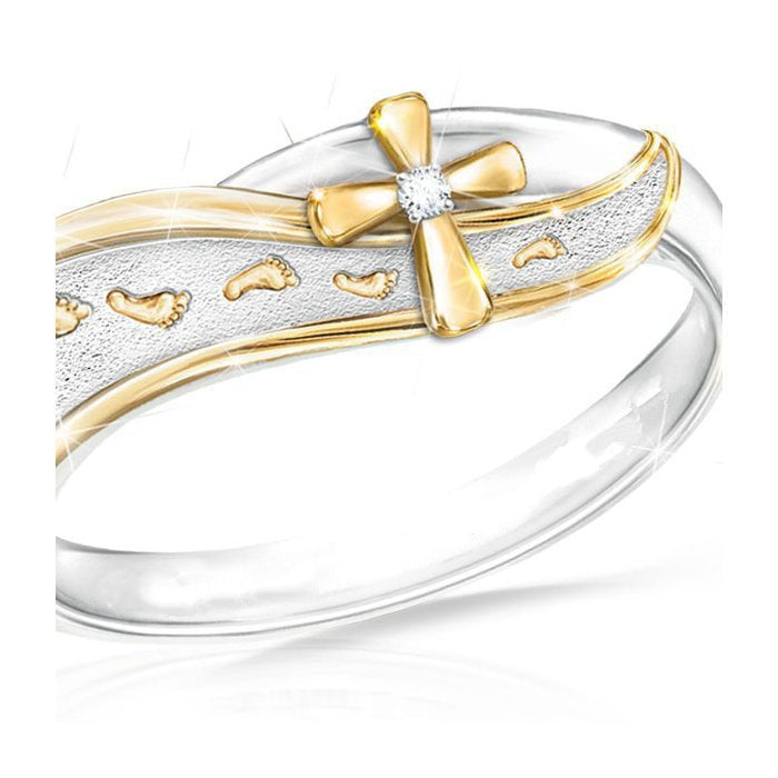 Footprints Cross Ring