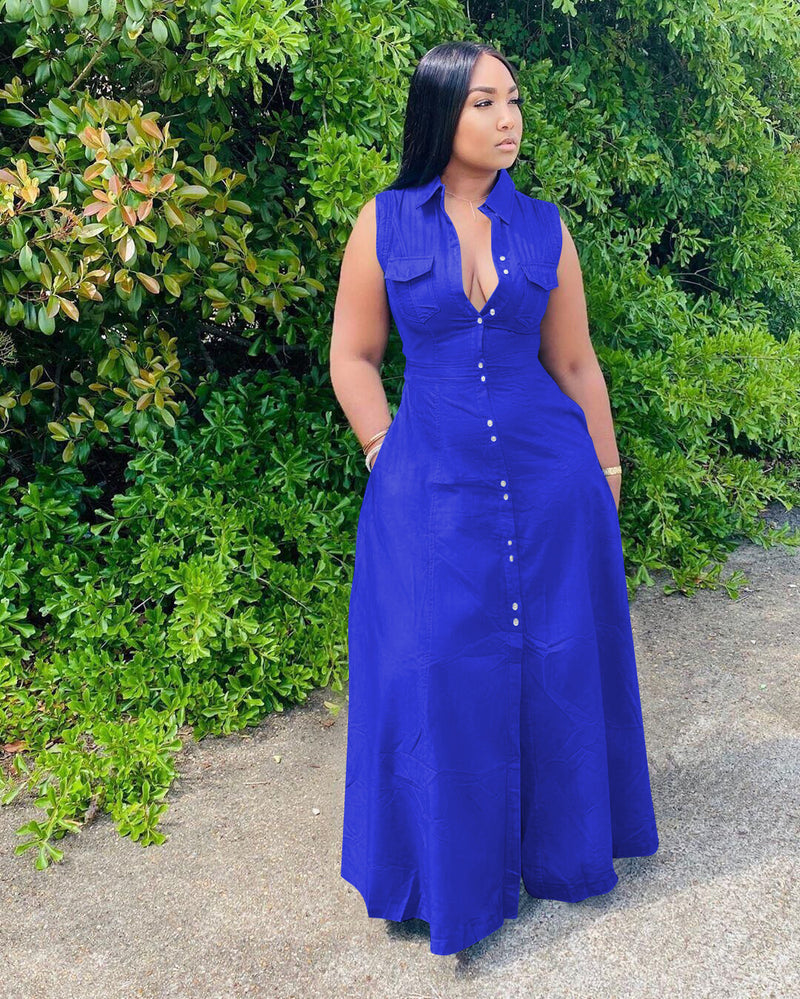 Sleeveless Long Plus Size Dress