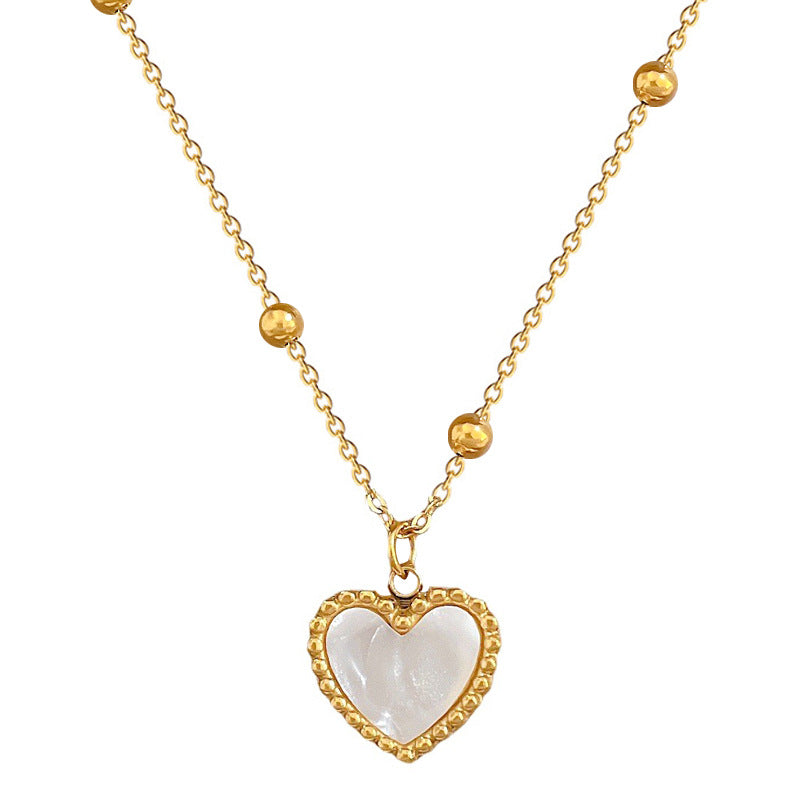 Heart-shape Love Minimalist Stove Gold Necklace