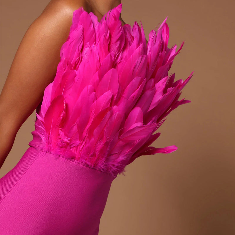 Tube Top Feather Bandage Dress