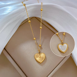 Heart-shape Love Minimalist Stove Gold Necklace