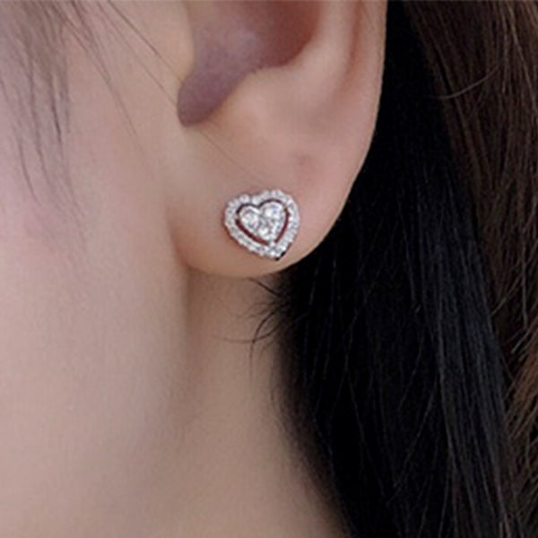 Rhinestone Love Stud Earrings