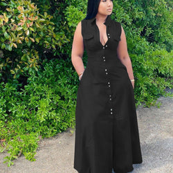 Sleeveless Long Plus Size Dress