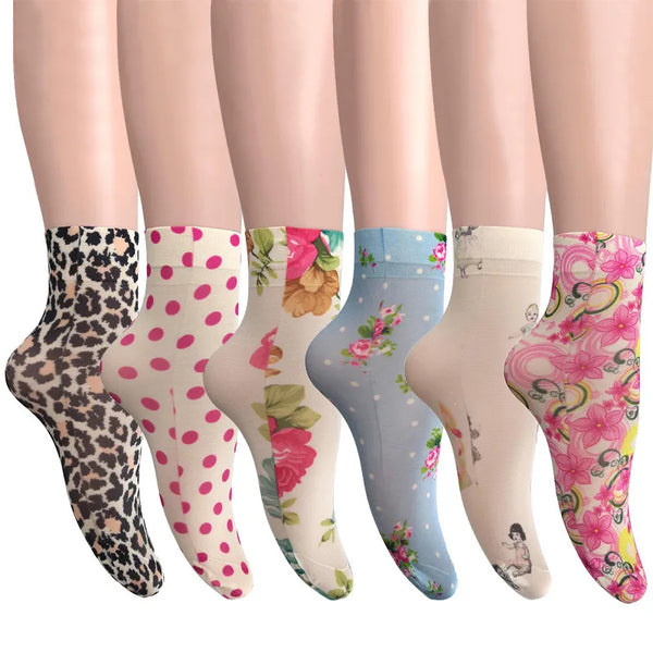 Flower Butterfly Pattern Ankle Socks