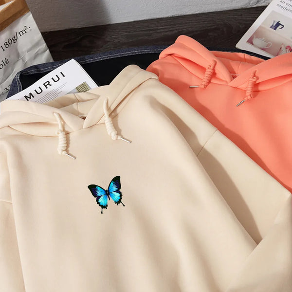 Winter Butterfly Graphics Hoodies