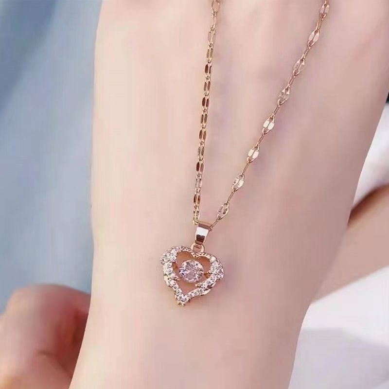 Diamond Perfume Bottle Clavicle Chain Necklace