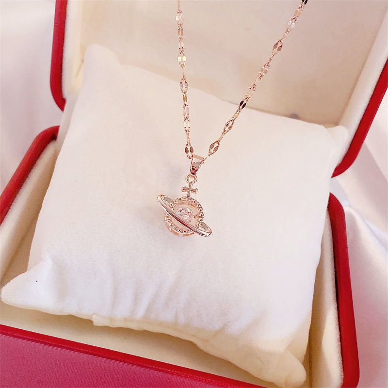 Diamond Perfume Bottle Clavicle Chain Necklace