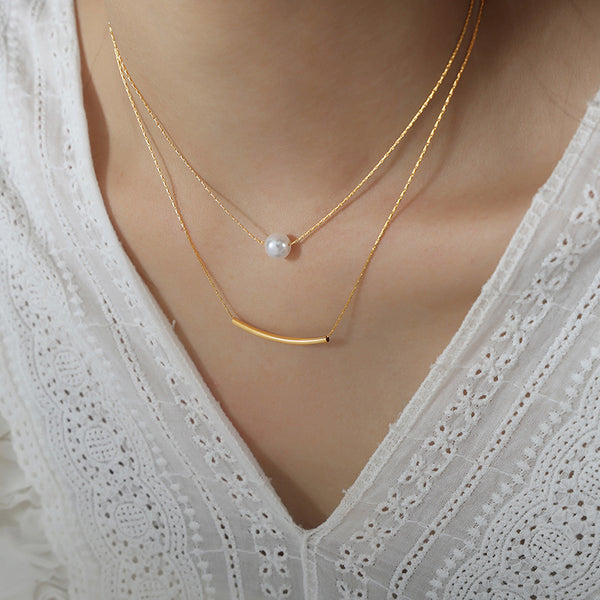 Shell Pearls Double-layer Necklace