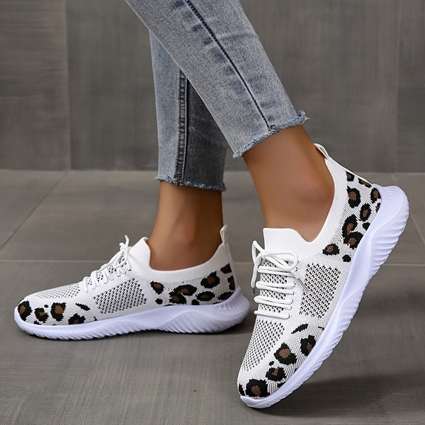 Leopard Print Lace-up Sneakers
