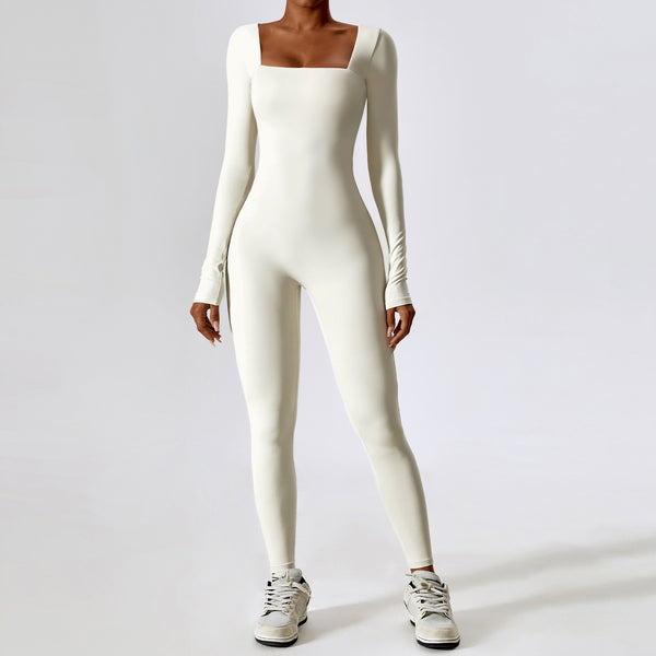 Tight Long Sleeve Fitness Jumpsuit