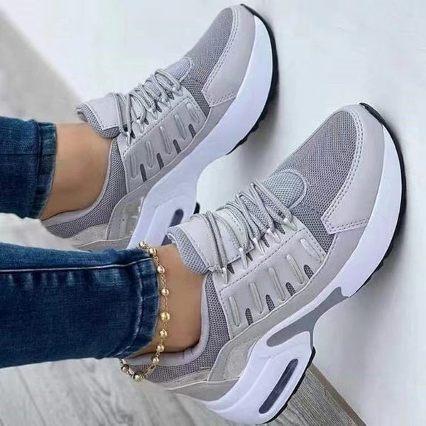 Lace Up Wedge Heel Running Sports Shoes